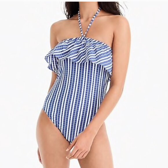 J. Crew Other - J. Crew Ruffled Bandeau One-Piece Swimsuit